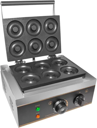 Miniatura 9 de GorillaRock Mini Donut Maker Máquina eléctrica para hacer donas 110 V (6 redondas)