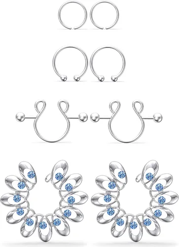 Jenxnjsjo - Anillos falsos para pezones piercings de pezones falsos anillos de pezones falsos joyas de pezones piercings de pezones falsos sin