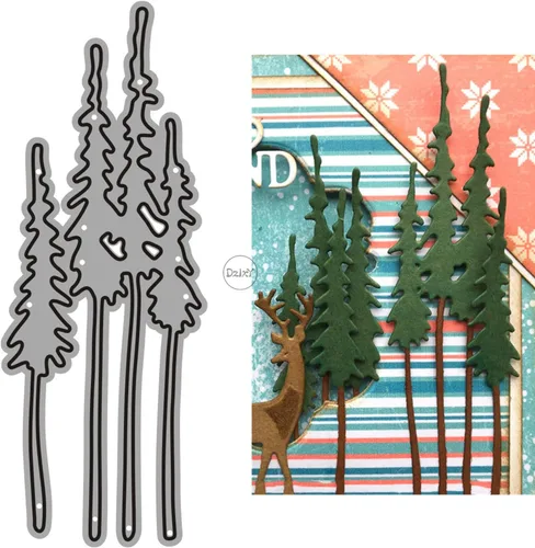 Miniatura 19 de DzIxY Hermosos troqueles de corte de metal con estrellas de árbol de Navidad para hacer tarjetas, juegos de troqueles de papel para grabar, álbum