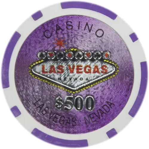 Miniatura 9 de Brybelly Las Vegas Casino Poker Chip Heavy 0.49 oz Clay Composite – Paquete de 50