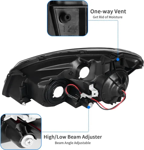 Miniatura 4 de DWVO Conjunto de faros delanteros compatible con Faros Altima 05 06 2005 2006 2006, par de repuesto para el lado del conductor y del pasajero
