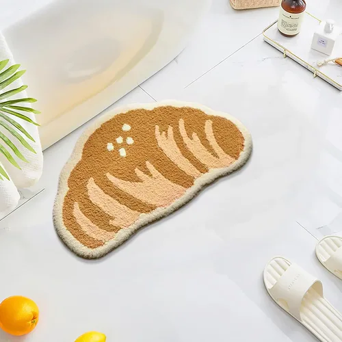 Miniatura 15 de UKELER Alfombras de baño para niños, lindas alfombras con forma de hamburguesa para decoración del hogar, alfombra suave para guardería