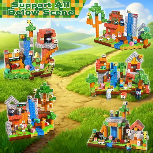 Miniatura 3 de Annexfun 300 unidades de bloques magnéticos - Bloques magnéticos de construcción, imanes apilables para niños, juguete sensorial para STEM