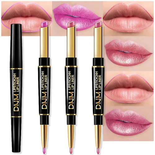 Miniatura 43 de evpct DNM Juego de 3 delineadores de labios y lápices de labios, ciruela morada, malva, rojo vino, para mujer, mate, larga duración de 24 horas