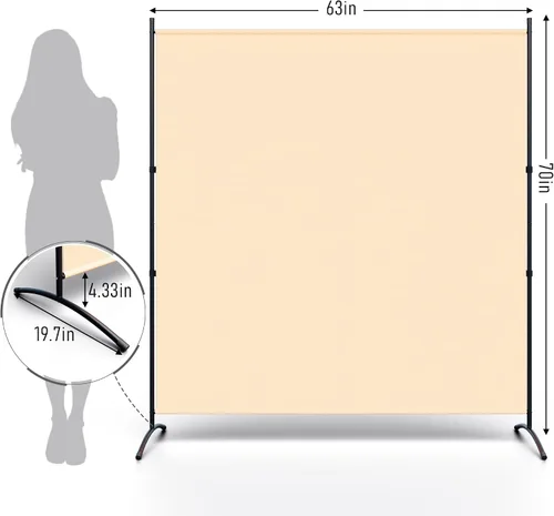 Miniatura 5 de Divisor de habitación, pantallas plegables de privacidad, panel divisor de habitación portátil, 1 panel, divisores de habitación, divisores de Beige