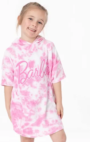Miniatura 9 de Barbie Poncho de toalla para niñas Toalla de baño rosa con teñido anudado para niños Bata cambiadora gráfica de muñeca Acogedor traje de baño
