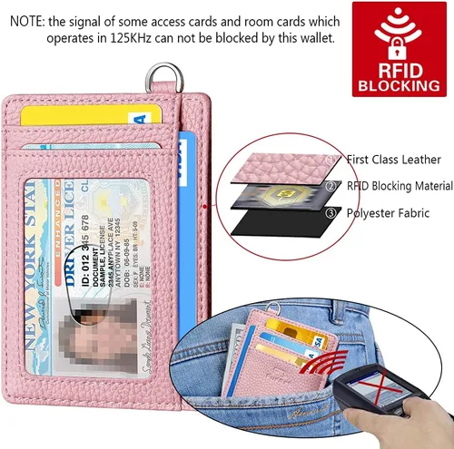 Miniatura 5 de FurArt - Cartera minimalista delgada con bolsillo frontal, bloqueo de identificación de radiofrecuencia (RFID), tarjetero, para hombres y mujeres