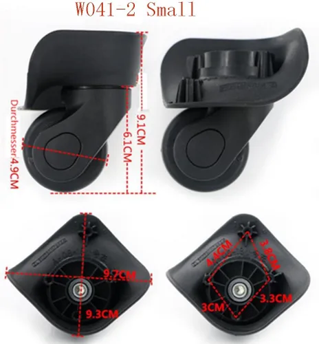 Miniatura 3 de 1 par de ruedas para maletero rueda de equipaje rueda de repuesto giratoria universal de repuesto para equipaje maleta ruedas de PVC para maleta