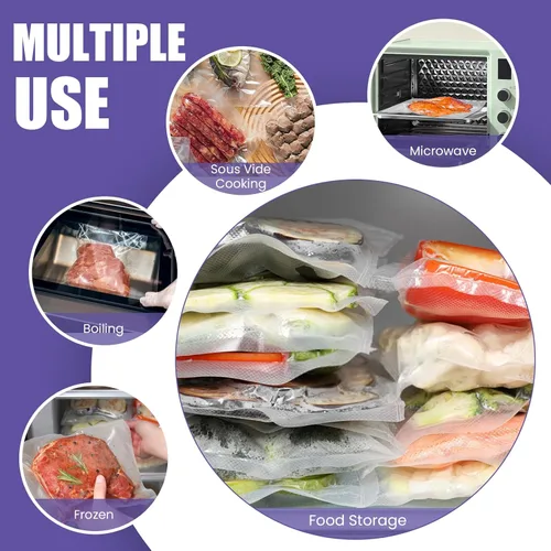 Miniatura 9 de CAREGY Bolsas selladoras al vacío de 200 cuartos de galón de 8 x 12 pulgadas sin BPA para almacenamiento de alimentos, preparación de comidas o al