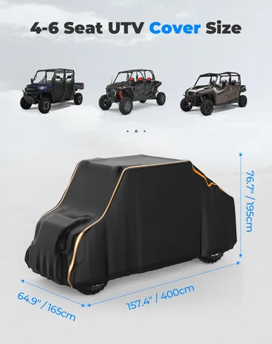 Miniatura 7 de KEMIMOTO Cubierta impermeable 420D UTV de 4 a 6 plazas compatible con Polaris Ranger Crew XP 1000 General RZR XP 4 Talon Pioneer Teryx 4 Uforce U10
