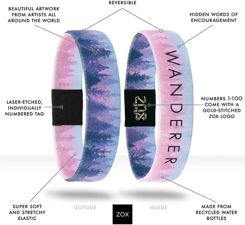 Miniatura 3 de ZOX Bracelets Stretchy Elastic Band with Motivational Affirmations and Beautiful Artwork, Great Gift for Men, Women, and Kids
