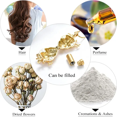 Miniatura 5 de Imrsanl Collar con colgante de joyería de cremación para cenizas – Collar anatómico de urna de corazón para cenizas – Medallones conmemorativos