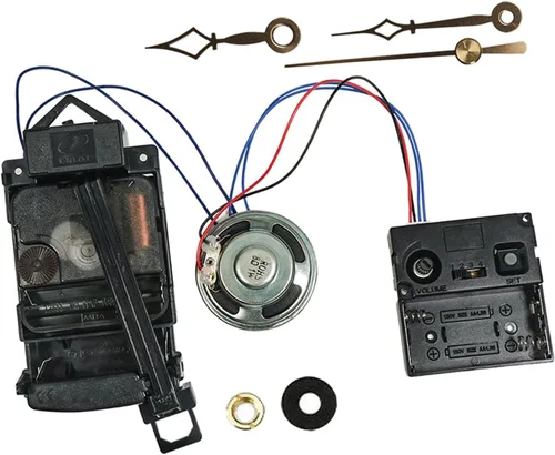 Miniatura 4 de Milageto Kit de mecanismo de movimiento de reloj de péndulo con caja de música y altavoz, eje de 0.669 in de largo para reparación y fabricación
