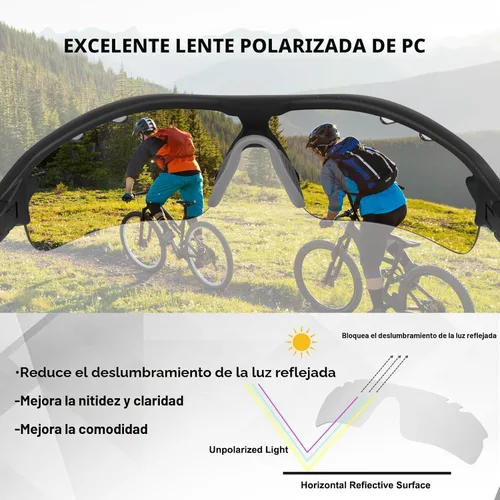 Miniatura 2 de BangLong Polarized Sports Sunglasses Cycling Sun Glasses for Men Women with 5 Interchangeable Lenes for Running Driving