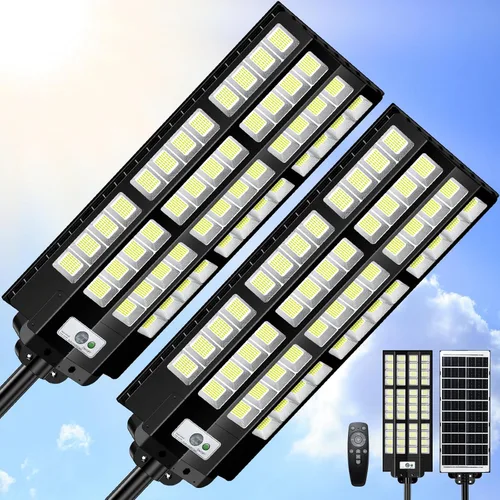 Miniatura 9 de Luces solares de calle de 12000 W para exteriores, impermeables, luz solar grande para estacionamiento del anochecer al amanecer con sensor
