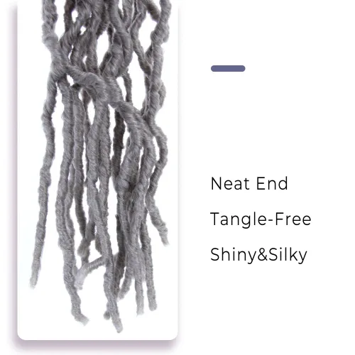 Miniatura 5 de Niseyo Rastas Falsas Grises de Ganchillo de 10 Pulgadas Rastas Suaves, 6 Paquetes Rastas Cortas de Ganchillo Pre-enlazadas Extensiones de Cabello