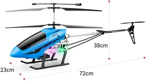Miniatura 3 de Helicóptero Rc resistente a la caída grande rojo 3.5 canales de control remoto helicóptero juguetes regalo con luz LED noche