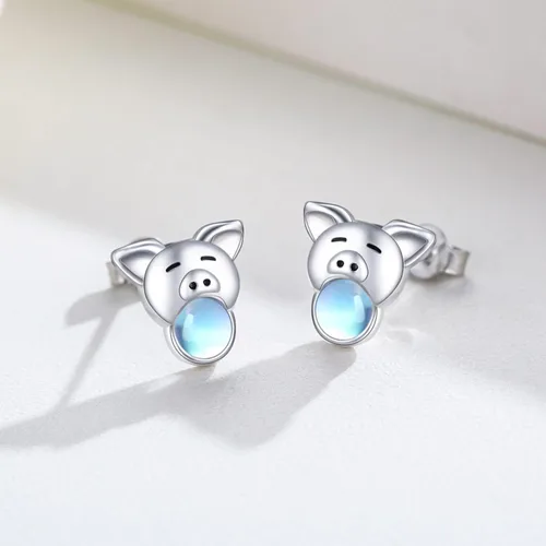 Miniatura 7 de JUSTKIDSTOY PigHedgehogFishButterflyFrog Earrings 925 Sterling Silver Cute Animal Stud Earrings Jewelry Gifts for Women Girls Hypoallergenic