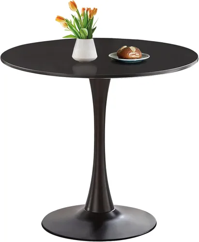 Miniatura 14 de Mesa de comedor redonda de tulipán blanco de 27.5 pulgadas para espacio pequeño, mesa de cocina moderna con base de pedestal para 2-4 personas