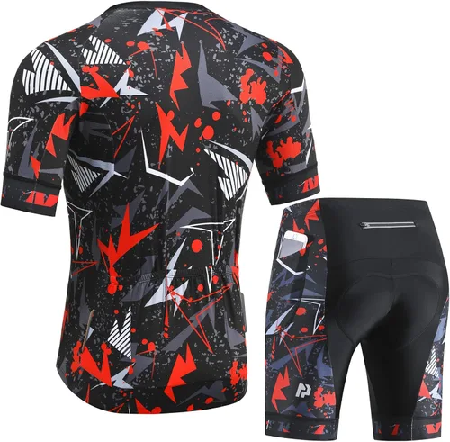 Miniatura 3 de Conjuntos de jersey de ciclismo para hombre, 5D, acolchado, de manga corta, trajes de ciclismo de secado rápido