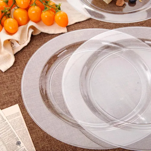 Miniatura 3 de bUCLA 30 platos de plástico transparente desechables, platos de plástico transparente resistentes de 10.25 pulgadas para fiestas y bodas