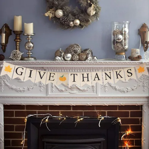 Miniatura 5 de Lulu Home Cartel de agradecimiento festivo de otoño, cartel de arpillera de 6.6 pies para decoración de fiesta de otoño y letrero de otoño