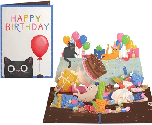 Miniatura 15 de Lovepop Tarjeta desplegable de cumpleaños para ella, él, hombres, mujeres, tarjetas de felicitación de animales 3D, cumpleaños, 5 x 7 pulgadas