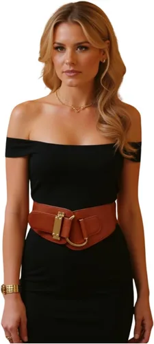 Miniatura 76 de TFJ - Cinturón ancho de moda para mujer, cintura alta, hebilla de gancho de metal dorado, talla XS, S, M, L, XL