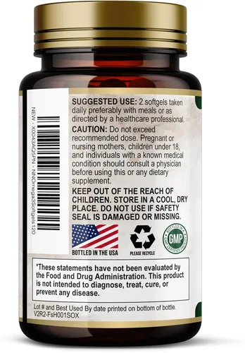 Miniatura 8 de Suplementos de aceite de pescado Omega 3 – 2400 mg de aceite de pescado por porción – Omega-3 de triple fuerza con ácidos grasos EPA y DHA – Apoyo