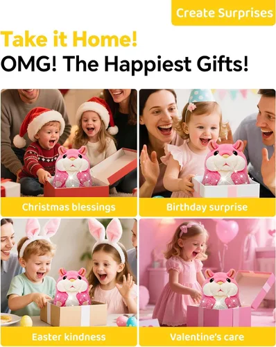 Miniatura 9 de TWORIVER - Juguete de hámster parlante, repite lo que dices, juguete de peluche interactivo para niños pequeños, juguete de aprendizaje que imita