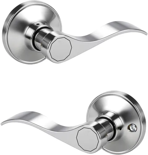 Miniatura 12 de KNOBWELL - Paquete de 1 manija para puerta de armario, de color negro mate, con palanca, manija clásica de paso para pasillo y armario, sin llave