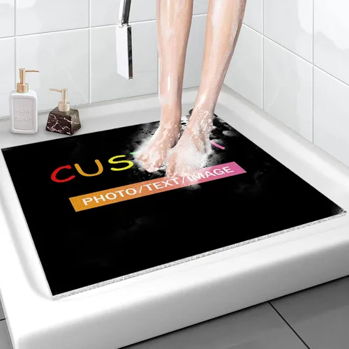 Miniatura 27 de Tapete de ducha antideslizante de 20 x 20 pulgadas, esponja de PVC para masaje, segura, antideslizante, cuadrado, tapete de baño de ducha suave