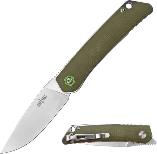 Miniatura 9 de S-TEC Sandvik - Cuchillo plegable serie acero inoxidable con mango compuesto G10 (TS501 Sand)