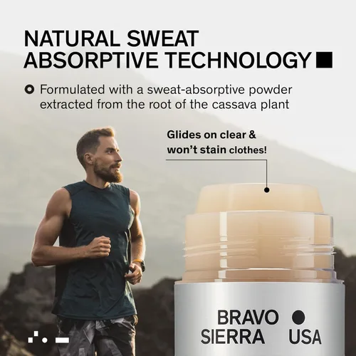 Miniatura 4 de Desodorante sin aluminio para hombres de Bravo Sierra, paquete de 3 - Contiene ingredientes naturales - Protección duradera contra olores y sudor