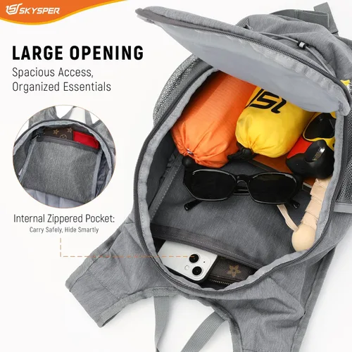 Miniatura 2 de SKYSPER Mochila de senderismo plegable de 15L/20L, mochila de viaje plegable ligera con correa para el pecho, paquete plegable pequeño para caminar