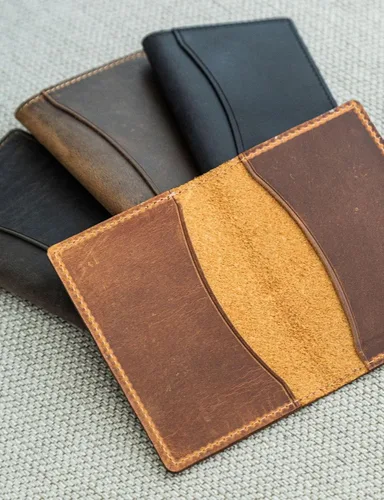 Miniatura 13 de Carteras de cuero genuino hechas a mano, tarjeteros minimalistas y fundas para pasaporte, regalo hecho a mano