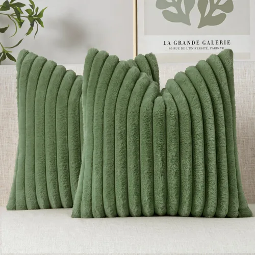 Miniatura 20 de MIULEE Juego de 2 fundas de almohada decorativas de piel sintética de 16 x 16 pulgadas, decoración moderna de primavera para el hogar, almohadas