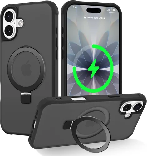 Miniatura 181 de CHAOFEnG Funda magnética compatible con iPhone 11 con soporte, prueba de caídas de grado militar, compatible con imán, anillo translúcido, parte
