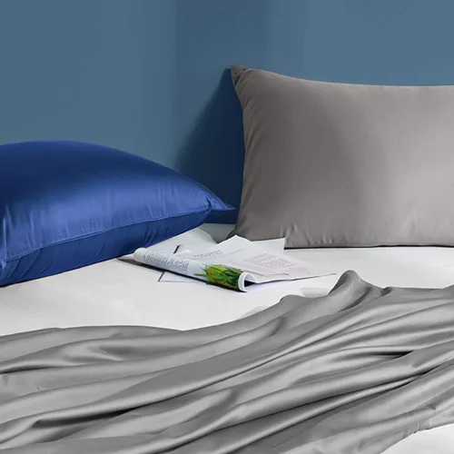 Miniatura 2 de FLXXIE Paquete de 2 fundas de almohada estándar de satén con cremallera para cabello y piel, sedosas y súper suaves (20 x 26 pulgadas), fundas