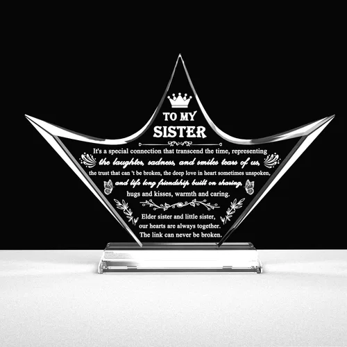 Miniatura 11 de Movdyka Regalos divertidos para hermanas, hermanas grabadas en 3D con base, el mejor regalo único de cumpleaños, Navidad, boda, graduación, hermana