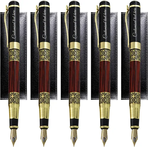 Miniatura 10 de Personalized pens & Gel pens with your Names Company Names, Office Gift Pen Set, with Pen Box Gift for Colleague Teachers Friends Business Wood