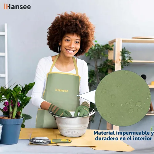 Miniatura 6 de Juego de 12 herramientas de jardín, herramientas de mano de aluminio resistentes con mango antideslizante de goma, delantal de jardín, guantes