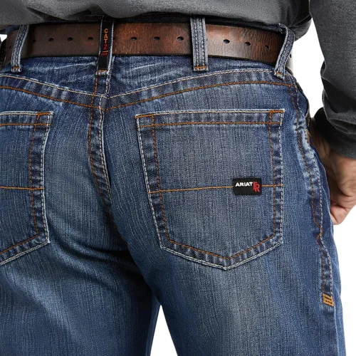 Miniatura 5 de Ariat FR M3 - Pantalones de mezclilla rectos apilables y holgados para hombre resistentes al fuego Flint