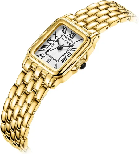 Miniatura 2 de Gold Watches for Women with Rectangular Case,Roman Dial,Vintage Bracelet,Water Resistant