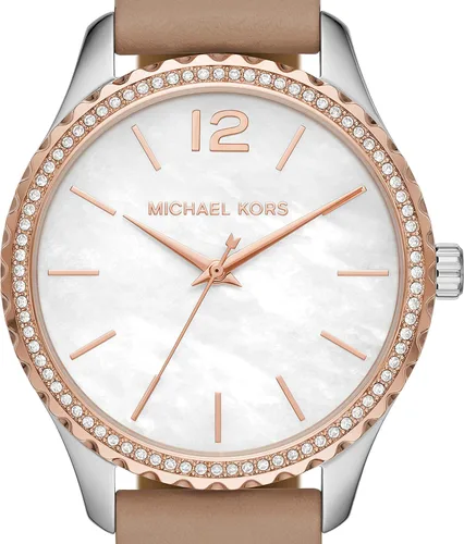 Miniatura 4 de Michael Kors Reloj cronógrafo de acero inoxidable Layton, Cuero marrón, Reloj de cuarzo