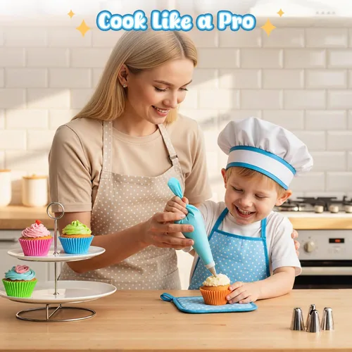 Miniatura 5 de LovesTown Juegos de Cocina y Horneado para Niños, 32 Piezas Accesorios de Cocina de Juguete Juguetes de Juego de Simulación para Cumpleaños de Niños