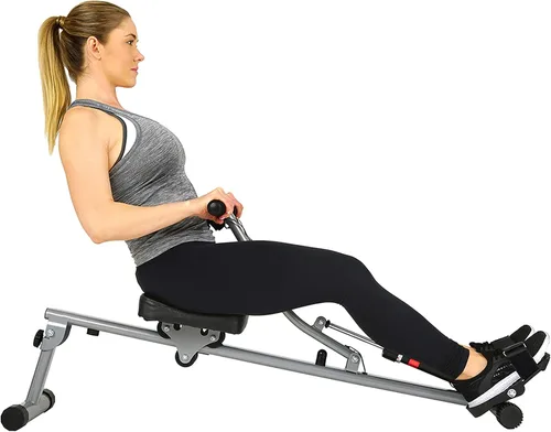 Miniatura 8 de Sunny Health & Fitness Máquina de remo compacta ajustable con 12 niveles de resistencia para entrenamientos corporales completos y aplicación