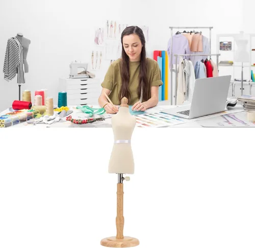 Miniatura 4 de Maniquí femenino para coser y hacer patrones, maniquí de exhibición ajustable con soporte de trípode para exhibición de ropa, tienda minorista, uso