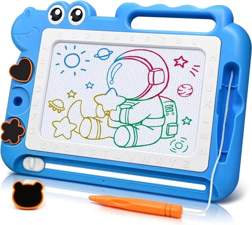 AiTuiTui Tablero magnético de dibujo para niños pequeños, regalo para niñas y niños, escritura de bocetos a color, garabatos, bloc de viaje,