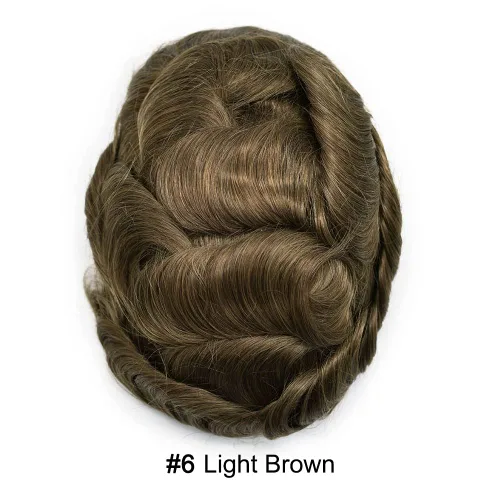 Miniatura 90 de Toupee Hair Piece For Men 100% Real Human Hair System Natural Looking Hairpieces For Men Hair Units Protesis Capilar Para Hombre 8''X10'' #610#6